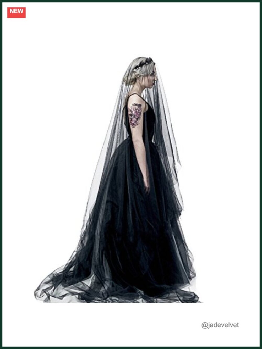 Black Sheer Tulle Cathedral Bridal Veil 16ft Long Lace Wedding Headpiece